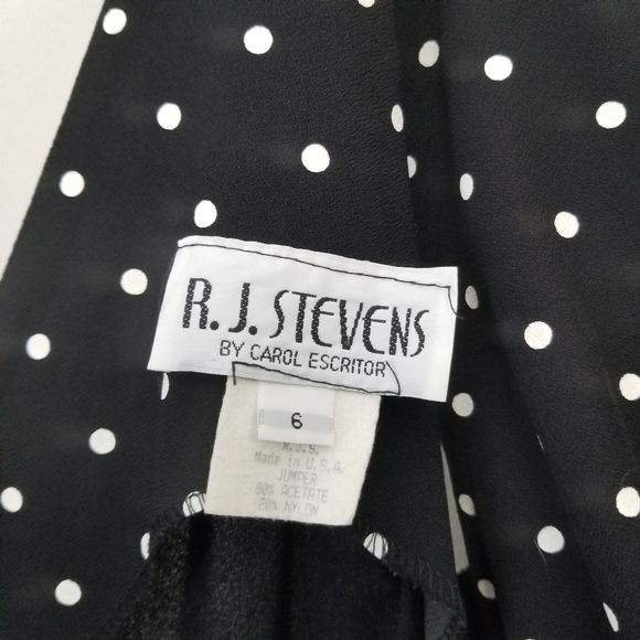 R.J. Stevens Vintage Polka Dot Romper Sleeveless 6 - Picture 5 of 6